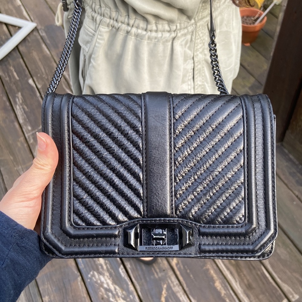 Rebecca Minkoff Chevron Quilted Small Love Crossbody